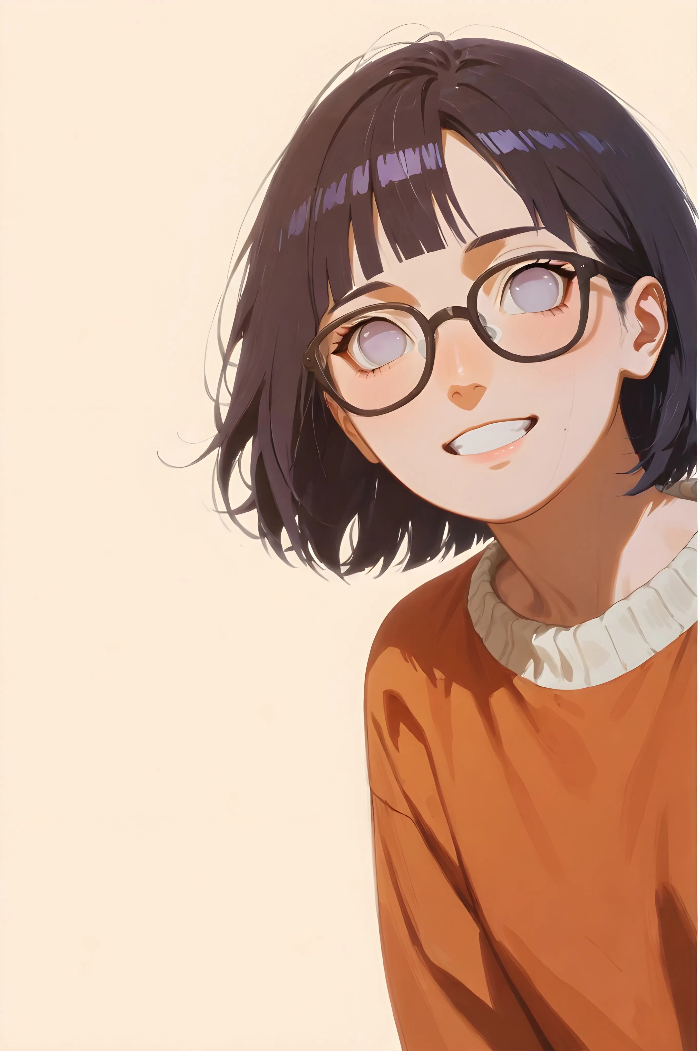 Vibrant Anime Girl Portrait with Warm Sunset Glow – 4K Mobile Wallpaper