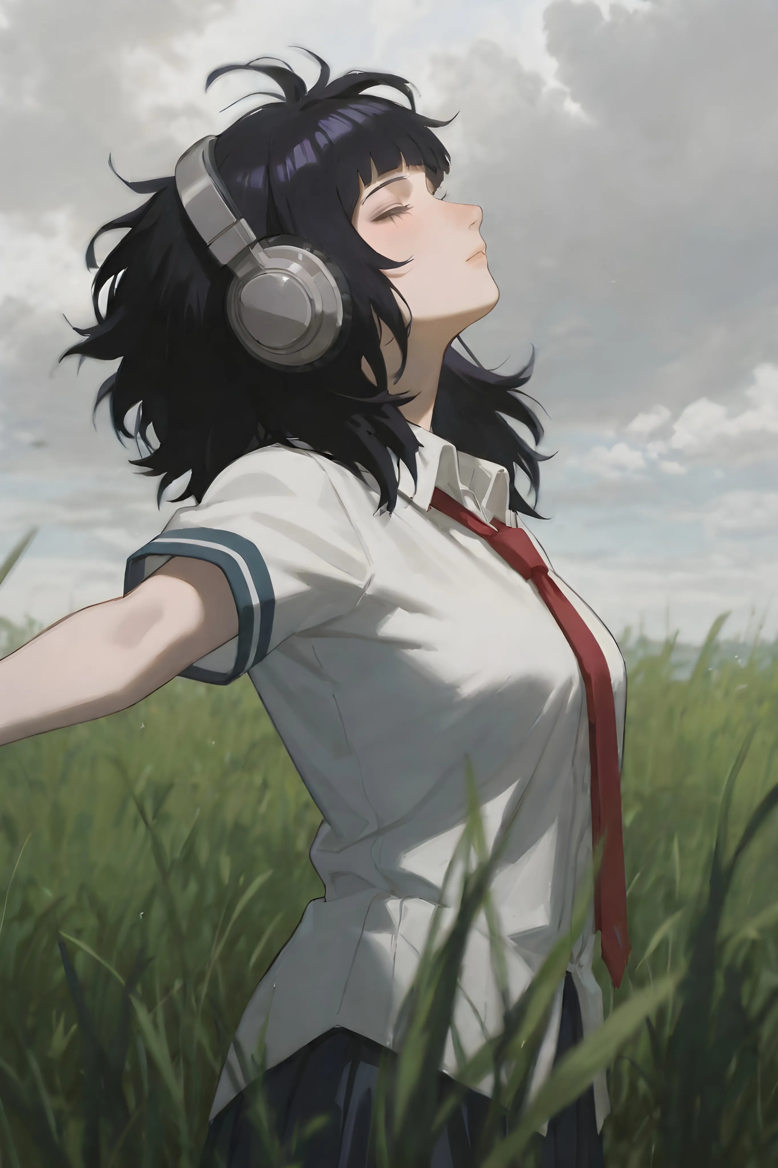 Nature-Toned Anime Character with Calm Earthy Aesthetic – HD Mobile Wallpaper