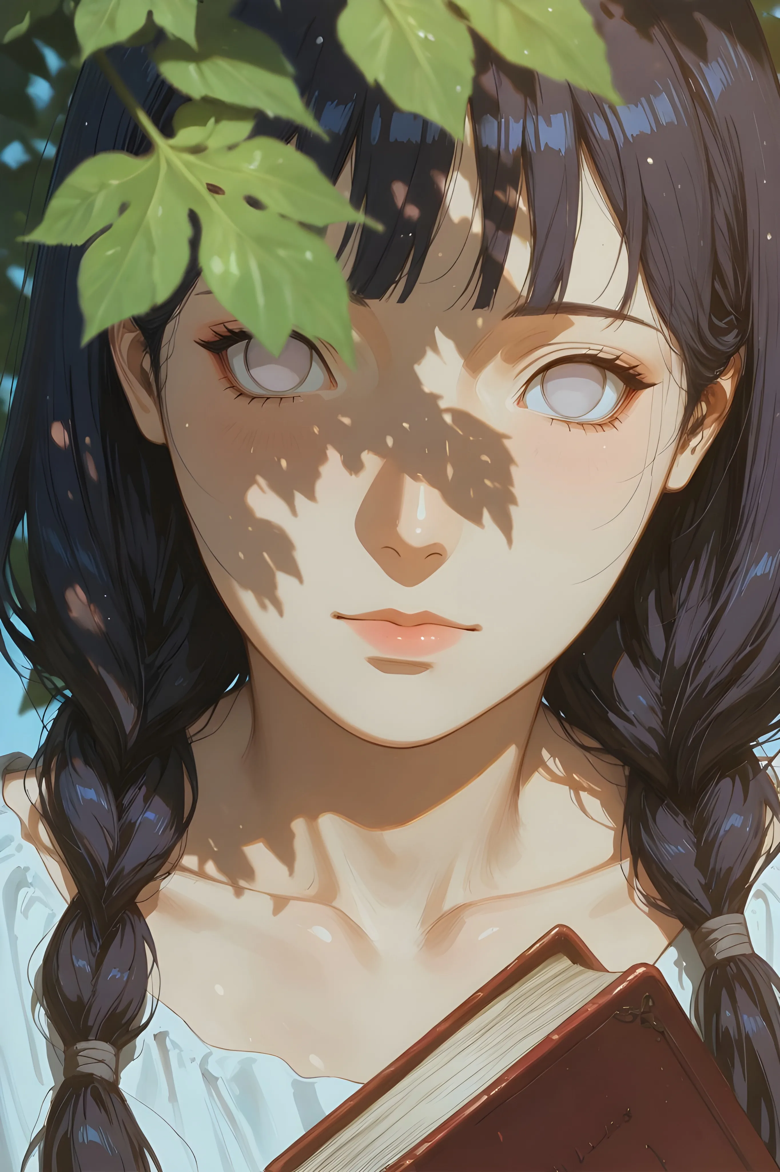Romantic Anime Portrait with Subtle Warm Shadows – 4K Vertical Background
