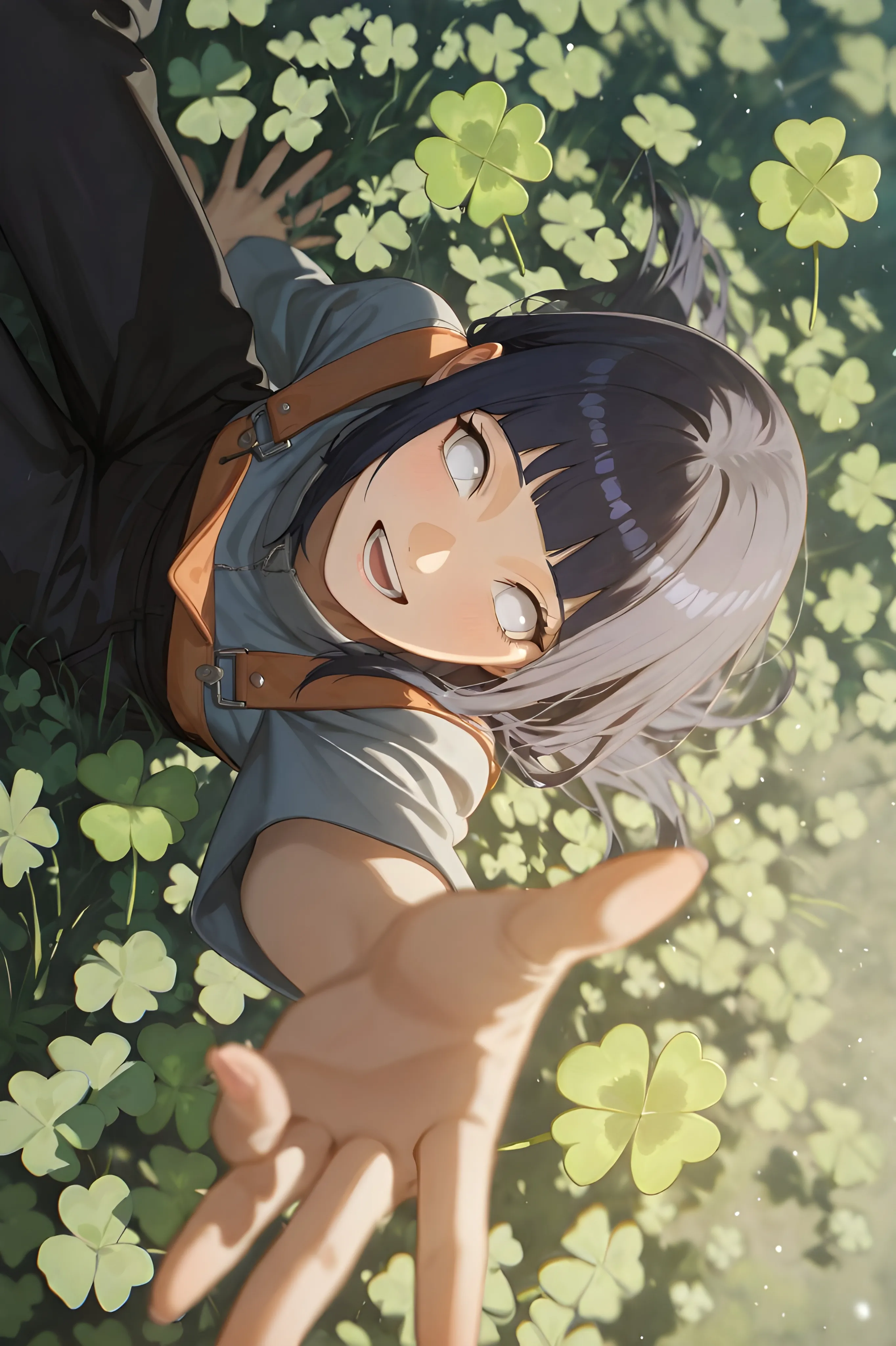 Elegant Anime Character with Soft Romantic Glow – HD Portrait Wallpaper