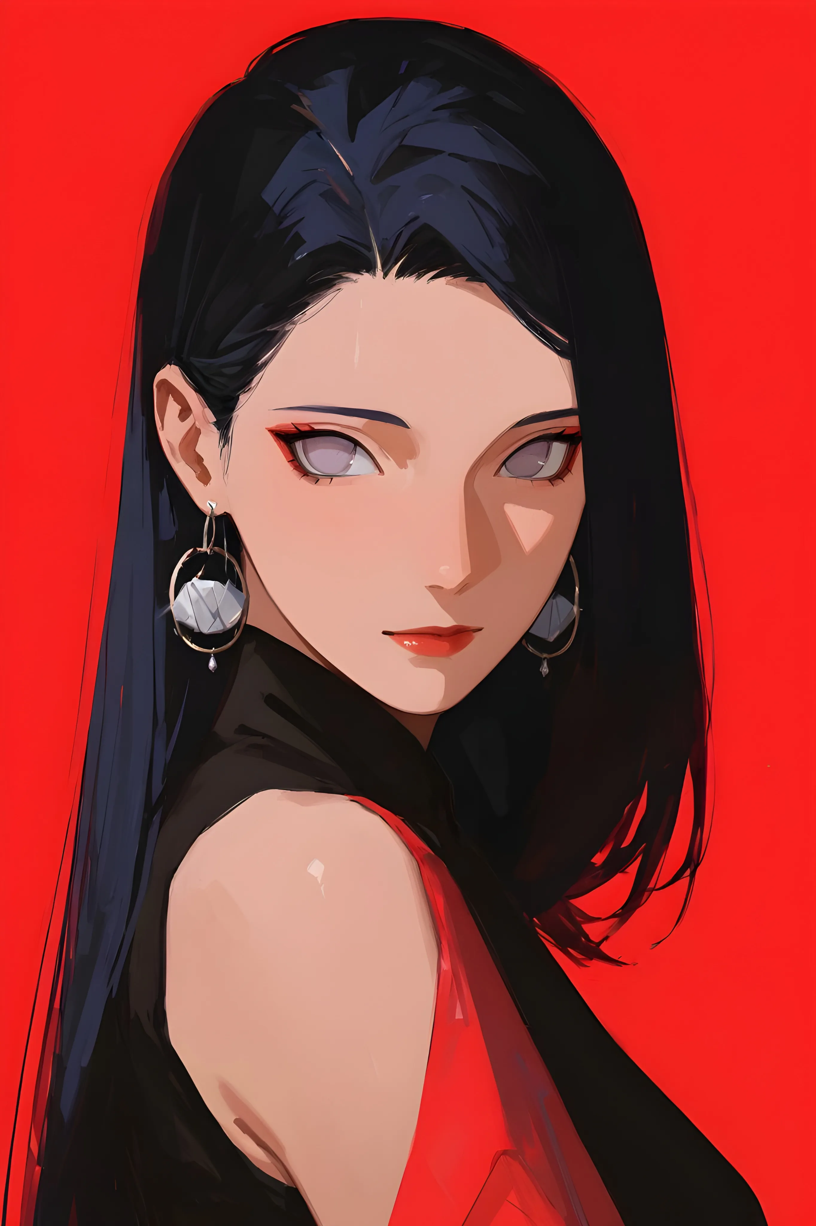 Vibrant Romantic Anime Girl with Bright Color Highlights – HD Phone Wallpaper