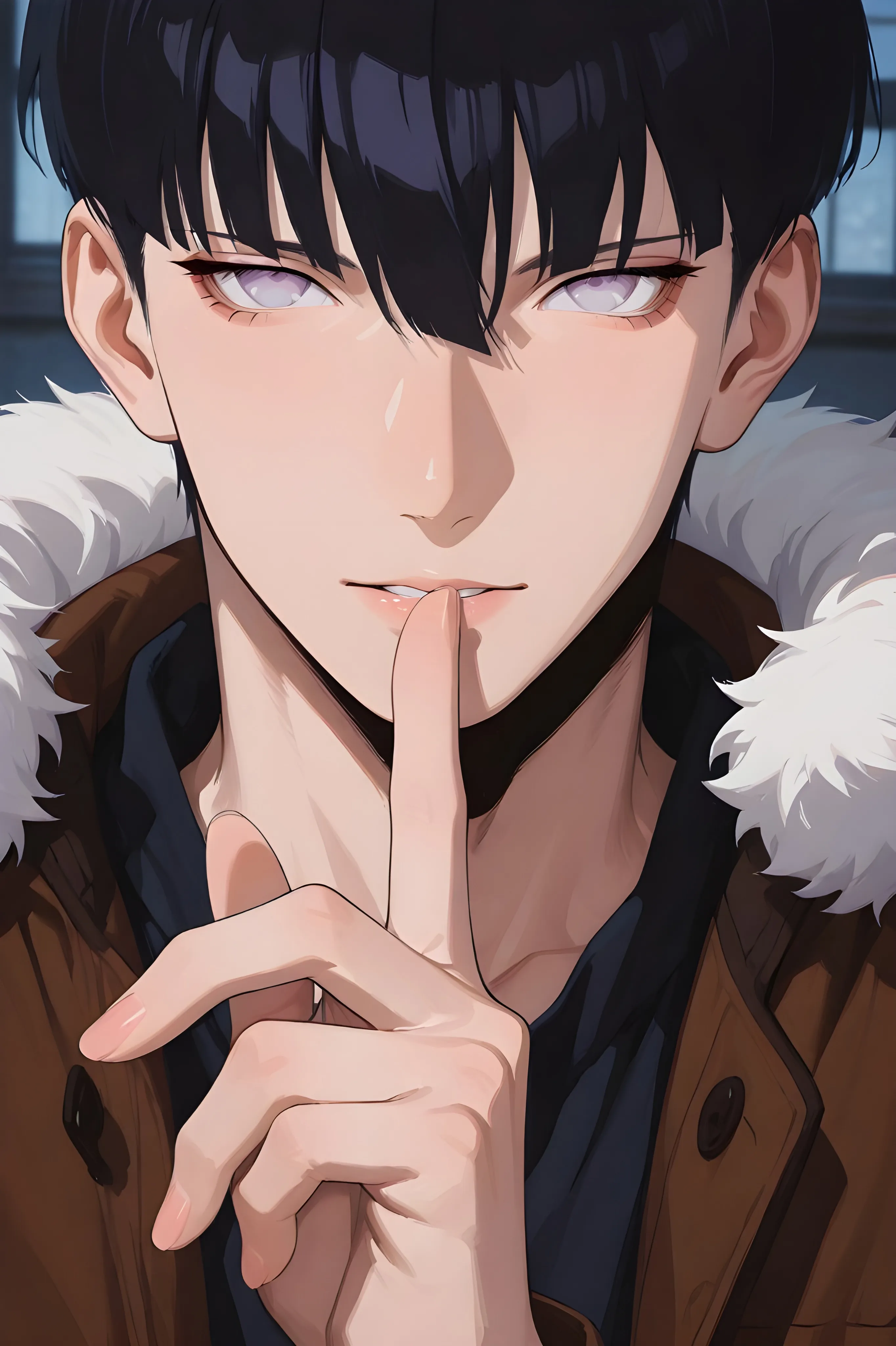 Dark Aesthetic Anime Portrait with Dramatic Mood – HD Vertical Wallpaper