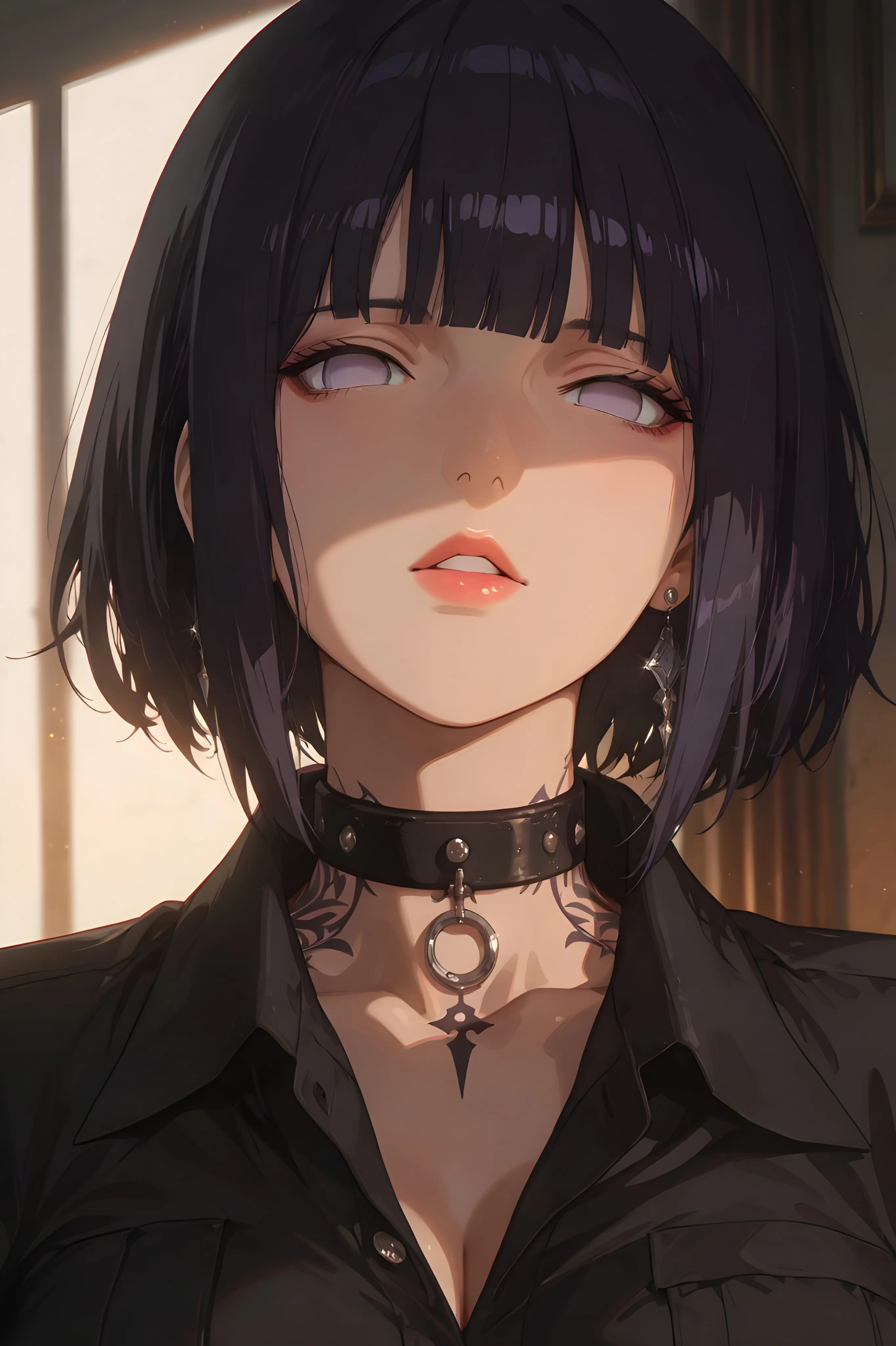 Dark Romantic Anime Portrait with Intense Color Depth – 4K Mobile Wallpaper